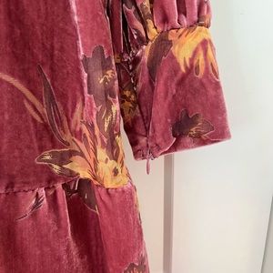 Fate Mauve Burnout Velvet Ruffle Dress